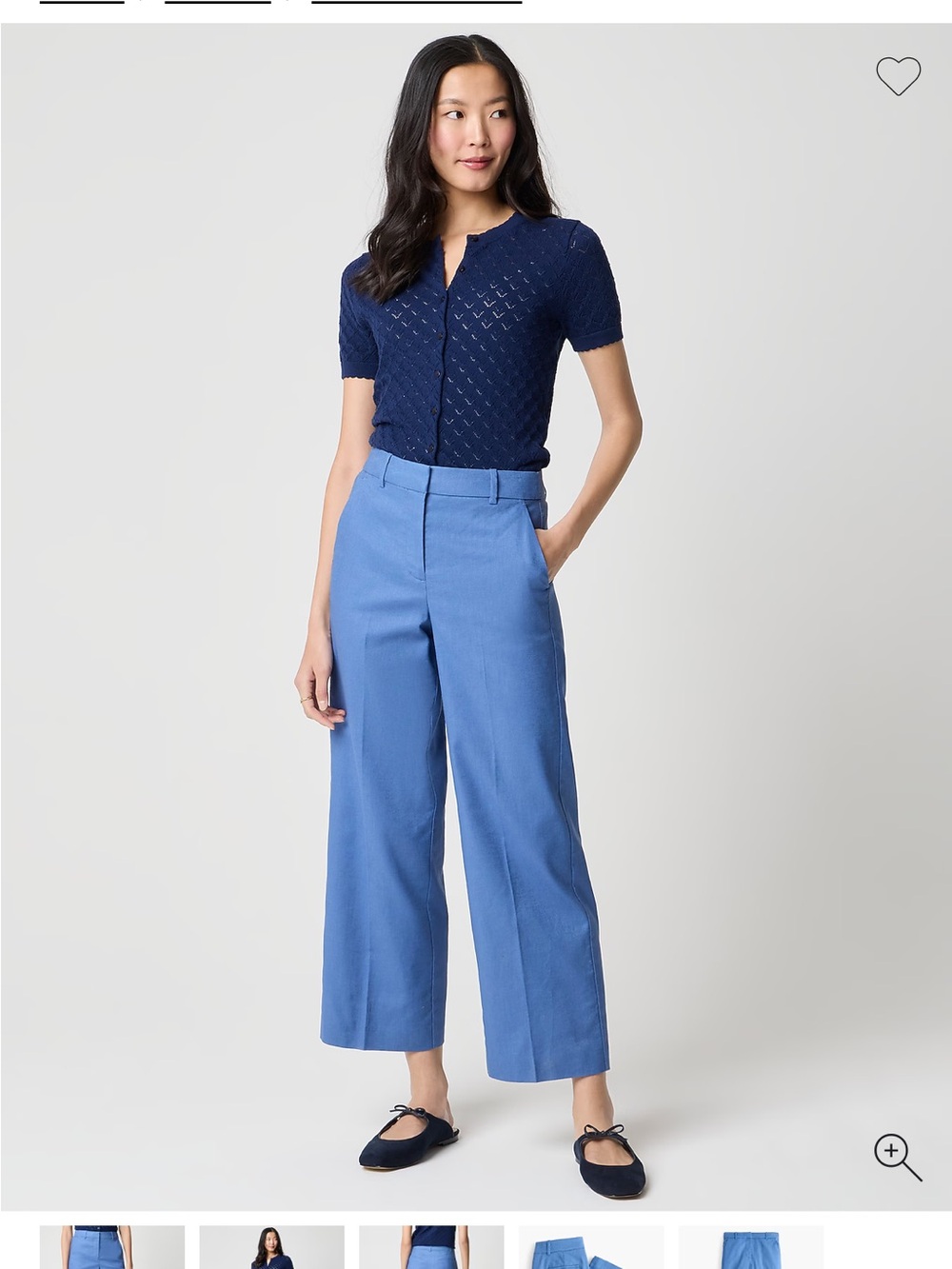 J.Crew Factory Linen blend Remy Wide-Legged Cropped Pant, size 4